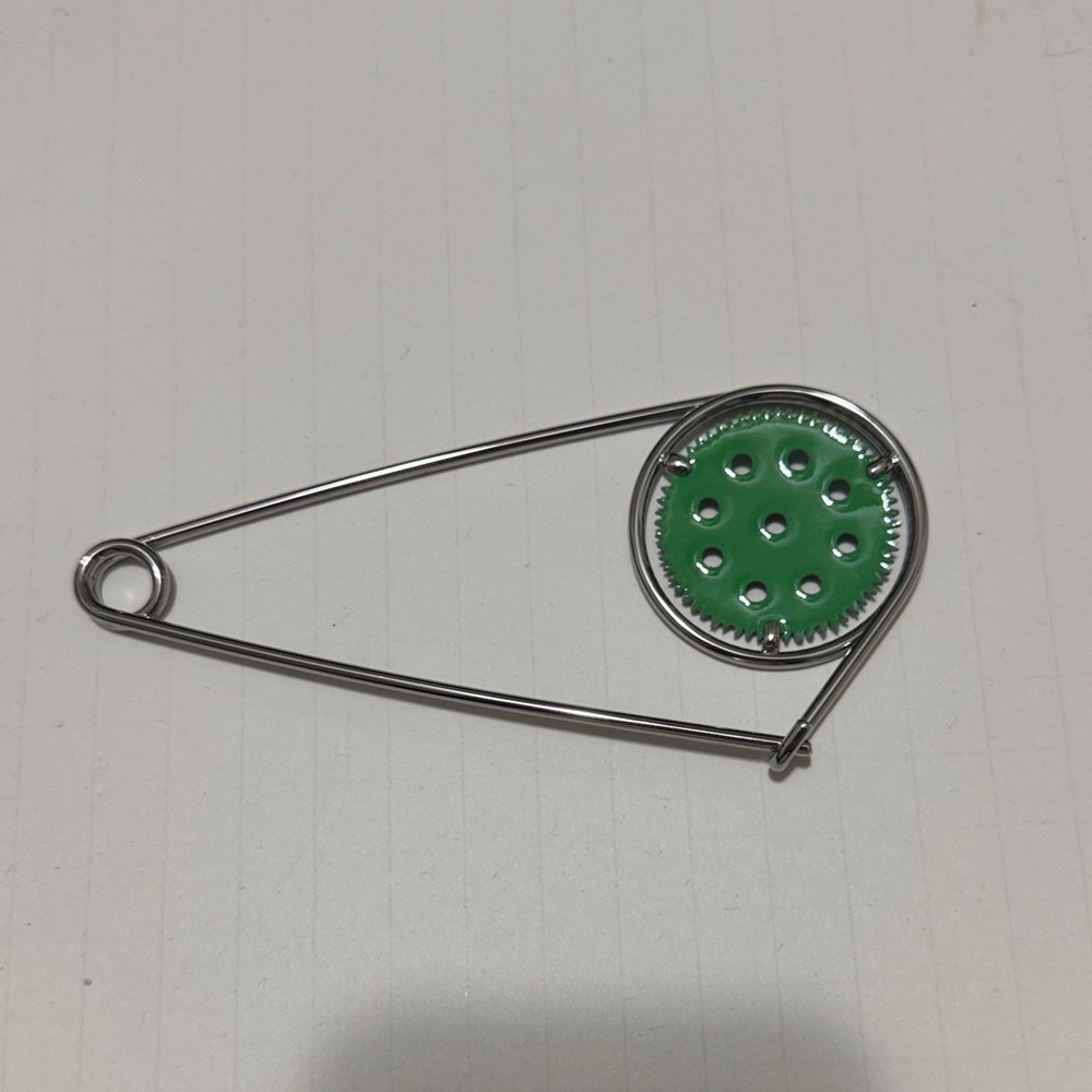 Loewe Emerald and Metallic Brooch